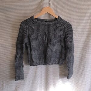 America Apparel Gray Cropped Fisherman Sweater size S